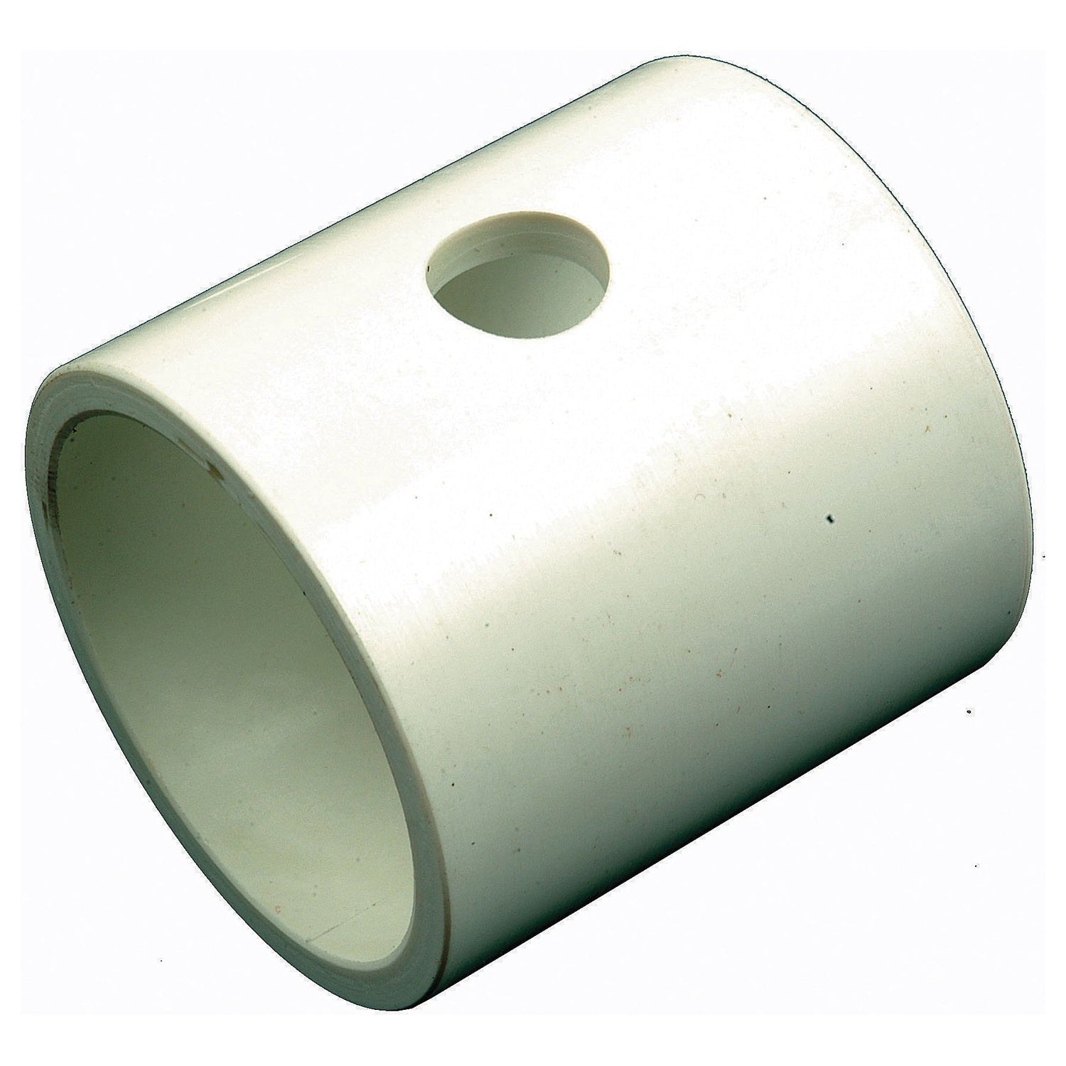 Axle Pivot Pin Bush - S.57748, a white cylindrical plastic pipe connector with a hole on its side, is ideal for projects requiring precise OD depth specifications. Available through Sparex, it makes matching the necessary tariff code for your shipment needs straightforward.