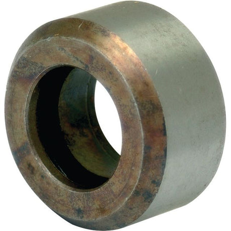 A cylindrical metal bearing, Bush - S.72475 from Sparex, measuring 47 x 26 x 24mm, exhibits signs of wear and rust on both its inner and outer rings. This component is integral to the load control shaft mechanism.