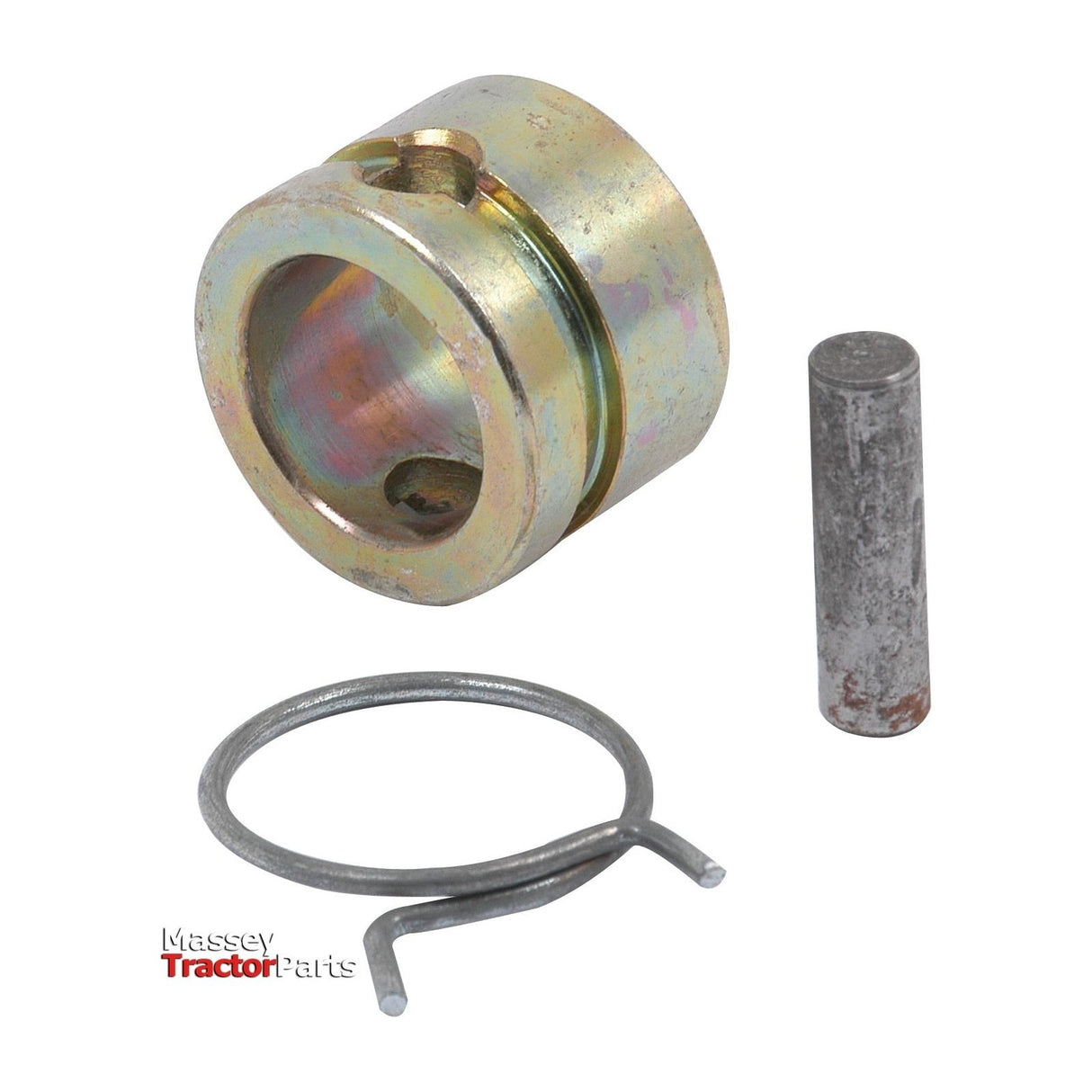 A metal Bush (Sparex Part No.S.75841) from the Sparex brand, retaining ring, and rod, with the "Massey Tractor Parts" logo in the bottom-left corner, perfect for Lower Link replacements.