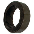 A black, cylindrical rubber bushing featuring an inner groove and a smooth outer surface, compatible with New Holland machinery. This is the Bush | Sparex Part No.S.7740 from the brand Sparex.