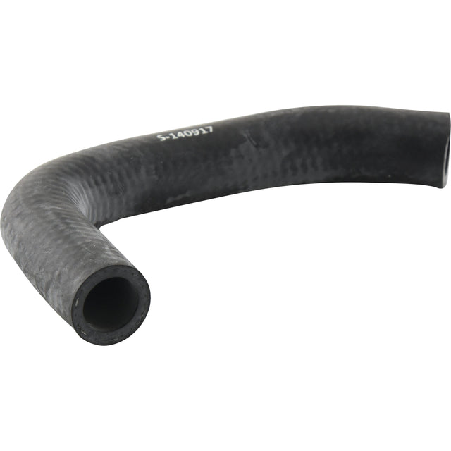 A Sparex Bypass Hose, featuring a black, curved design made of rubber with visible inner lining and printed code "S.140917" near one end, perfect for use with a Sparex hose clip. The hose has an inner diameter of 16.5mm at the smaller end and 15mm at the larger end.