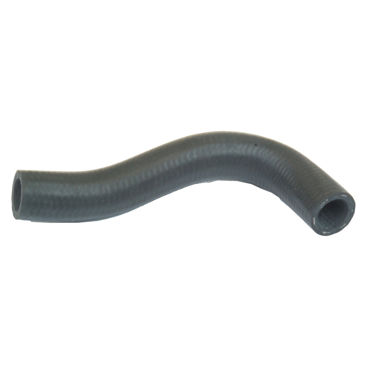 A black, curved rubber hose from Sparex, with an inner diameter of 18mm at both ends and ideally suited for John Deere machinery, lies on a white background.