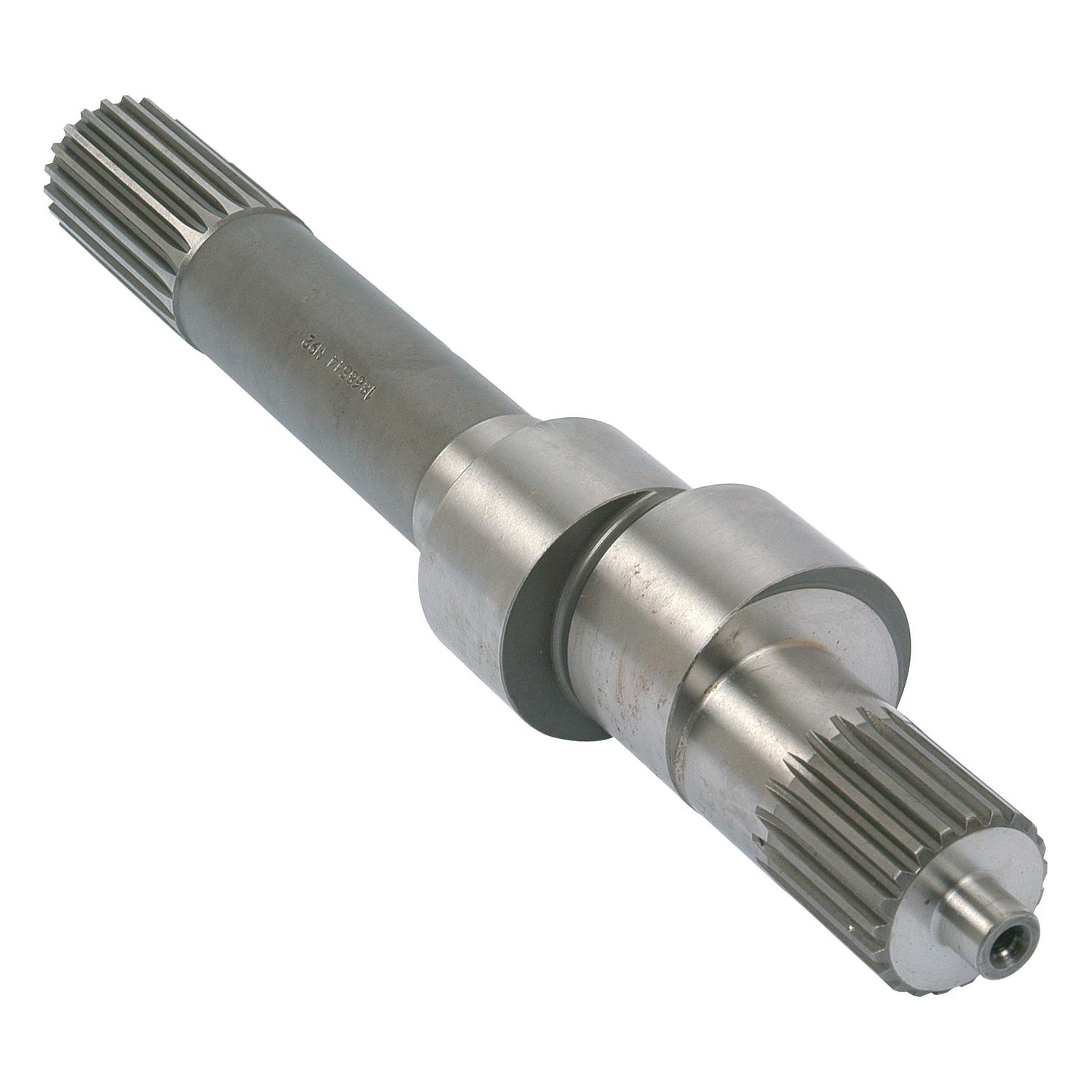 Close-up of a Hydraulic Pump Shaft, part of the Sparex collection (Sparex Part No.S.41505), featuring multiple sections with splined ends and a central cylindrical region designed for mechanical applications.