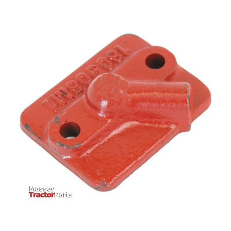 Red metal Cap (Sparex Part No. S.42292) with two holes and a cylindrical protrusion, branded "Massey Tractor Parts" in the bottom left corner, compatible with Massey Ferguson and ideal for use in the Hydraulic Top Cover assembly.