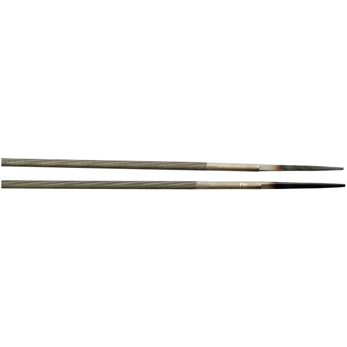 Two metal skewers with slender, pointed tips and textured handles are shown side by side, resembling the precision and durability of the Sparex Chain Saw File, Ø: 5/32'' x 8'' (Agripak 2 pcs.) | Sparex Part No.S.19375.