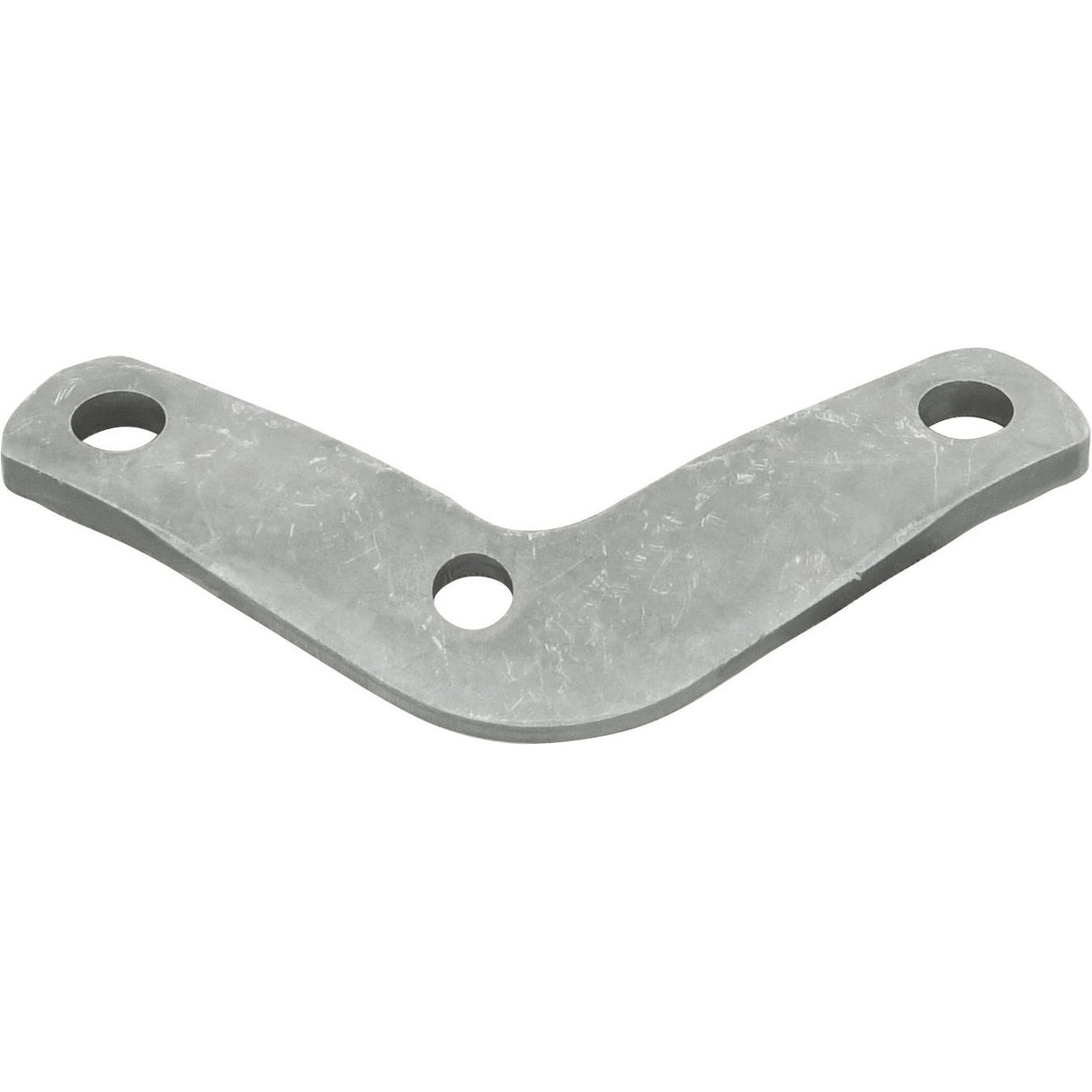 The Stabiliser Bracket, also known as Sparex Part No.S.66512, is a curved metal bracket with three holes—one in the center and one at each end—that can be used as a Check Chain Anchor for Ford/New Holland tractors. This part is brought to you by Sparex.