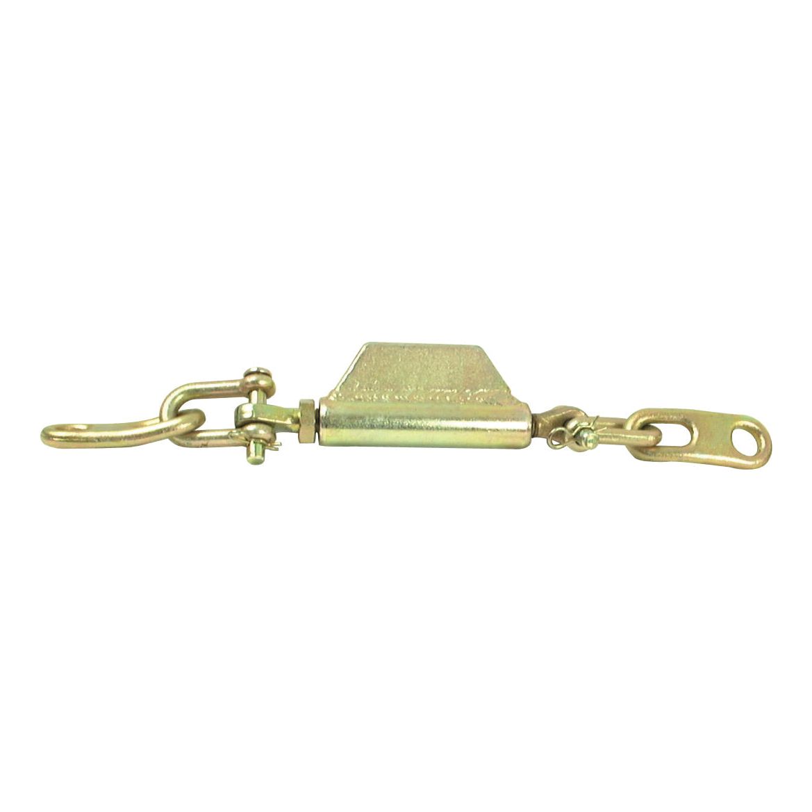 Introducing the Stabiliser Chain by Sparex, featuring Ø23mm holes and a minimum length of 533mm. This chain is designed for precise tensioning and adjustable length with its 3/4 UNC thread size compatibility, making it perfect for versatile applications. Available as Sparex Part No.S.25271, this high-quality metal turnbuckle includes a hook on one end and a flat, elongated hole on the other for easy integration in your projects.