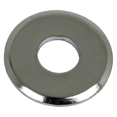 A Sparex Chrome Washer (Part No. S.40291), featuring a central circular hole, typically used to distribute the load of a threaded fastener on various tractor brands.