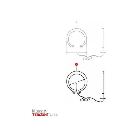 Circlip External 8mm - 1440522X1 - Massey Tractor Parts