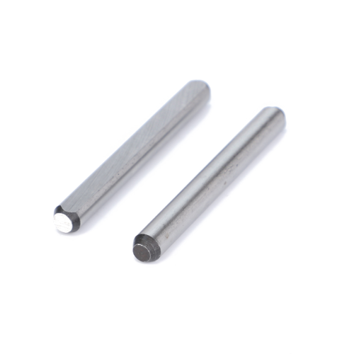 Two cylindrical metallic rods laid side by side on a plain white background, reminiscent of the robust engineering seen in the AGCO Massey Ferguson - Clevis Pin - 3380496M2.