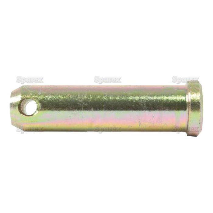 Clevis Pin - S.17410 by Sparex is a metal cylindrical pin featuring a hole near one end, shown against a white background, ideal for use in the Top Link Assembly of John Deere equipment.