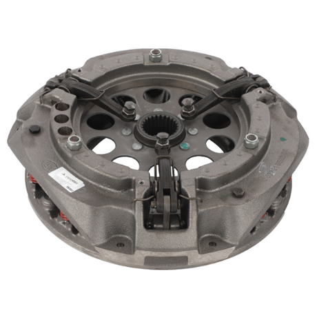Image of the Massey Ferguson - Clutch Assy - 3701014M92, a metal mechanical part by AGCO, featuring bolts and a central gear hub.
