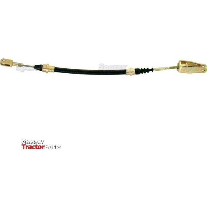 Sparex Clutch Cable, featuring a total length of 430mm with an outer cable measuring 185mm and branded under Sparex Part No. S.62194. It showcases the "Massey Tractor Parts" logo on the bottom left corner, perfectly suited for Fiat 580 tractors and compatible with Sparex parts.