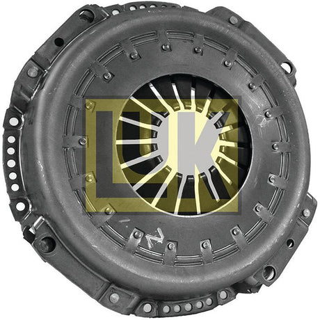 The Clutch Cover Assembly - S.145253 by Sparex features a pressed steel housing with a circular design, radial springs inside, and several holes along the edge. The component ensures reliable performance with its 310mm single cover. It displays the yellow and white "LUK" logo prominently in the center.