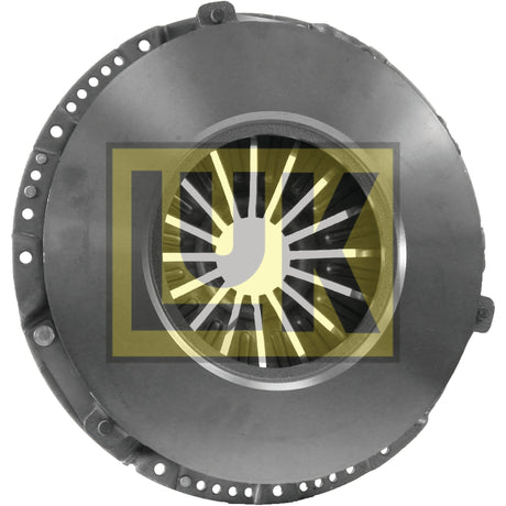 The Clutch Cover Assembly - S.145309 by Sparex features a dark metallic finish, perforated outer edges, and a 350mm cover, all centered within a square frame.
