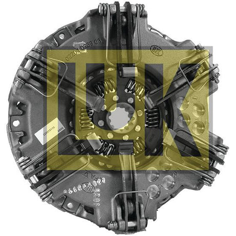 Top view of an automotive clutch assembly with "Sparex" logo overlay in yellow. The piece features a series of springs and metallic components, highlighting the Clutch Cover Assembly - S.145387 construction.