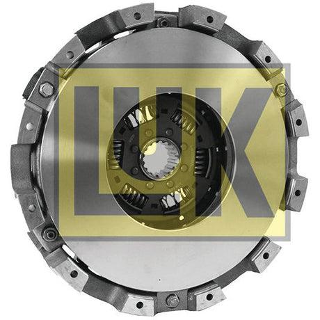 A Sparex Clutch Cover Assembly, part number S.145459, featuring a central hub and multiple surrounding metal components designed for seamless compatibility with the John Deere 3300, displays the LUK logo prominently.