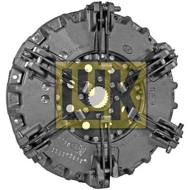 A metal clutch cover assembly with multiple springs and bolts, featuring the "Sparex" logo in the center and incorporating a captive disc for enhanced performance. (Product Name: Clutch Cover Assembly - S.145495)