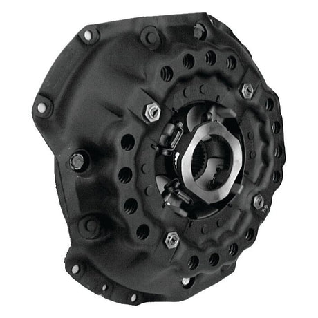 Introducing the Sparex Clutch Cover Assembly - S.60221, a black mechanical clutch assembly that features a 330mm single cover with multiple bolts and a central spring mechanism, designed for automotive applications.