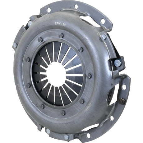 A metallic automotive clutch pressure plate with circular openings and spring fingers, used in manual transmission systems, includes the robust Sparex Clutch Cover Assembly - S.70528 for enhanced durability.