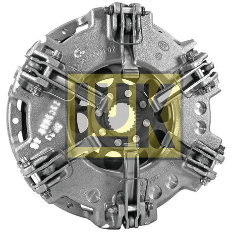 Close-up view of the Clutch Cover Assembly - S.73170 by Sparex, featuring multiple gears, springs, and connectors within a cast iron housing, typically used in automotive or industrial machinery.