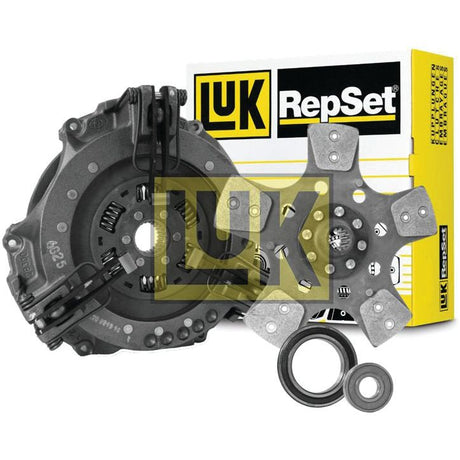 Sparex Clutch Kit with Bearings - S.146640, featuring a pressure plate, clutch disc, Cerametallic release bearing, and alignment tool, placed in front of branded packaging.