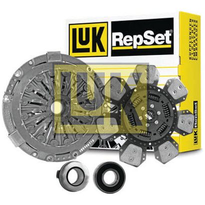 The Clutch Kit with Bearings - S.147245 from Sparex includes a 330mm single cover, cerametallic loose disc, pressure plate, and release bearings, all packaged in front of a branded box.
