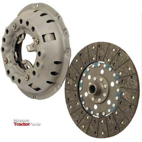 A Clutch Kit with Bearings - S.68994, featuring a 280mm clutch plate and dual cover pressure plate, displayed on a white background with the "Massey Tractor Parts" logo and Sparex branding in the corner.