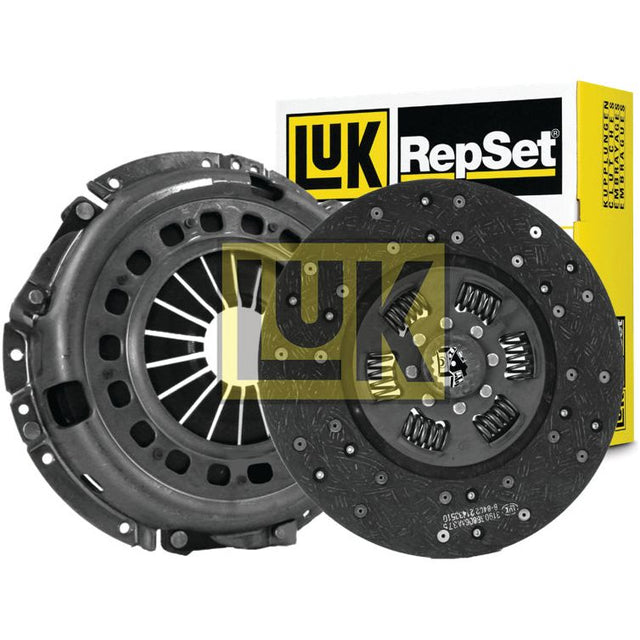Sparex Clutch Kit without Bearings - S.146586, featuring a pressure plate, clutch disc in loose disc material, and yellow branded packaging.