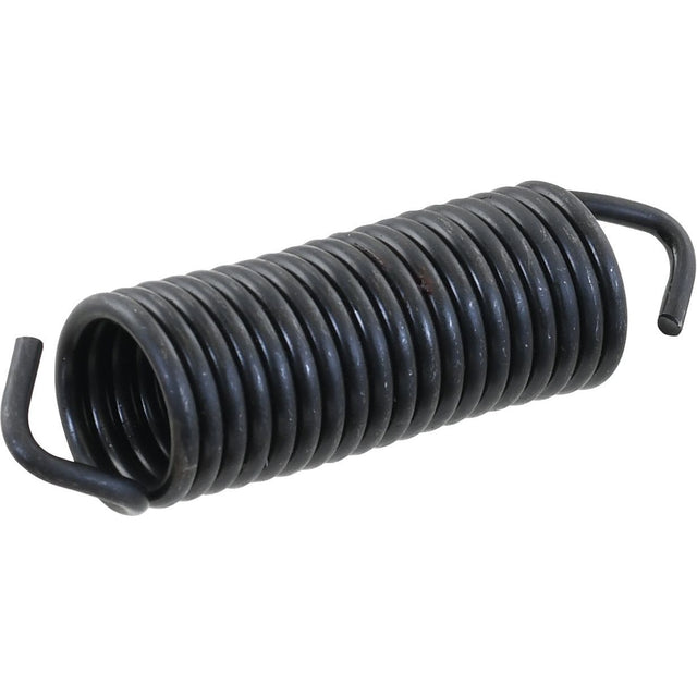 A tightly coiled, cylindrical metal spring with hooked ends, known as the Clutch Pedal Spring (Sparex Part No.S.67140), commonly used in Ford vehicles. The black Sparex spring lies horizontally on a plain white background, embodying both functionality and simplicity.