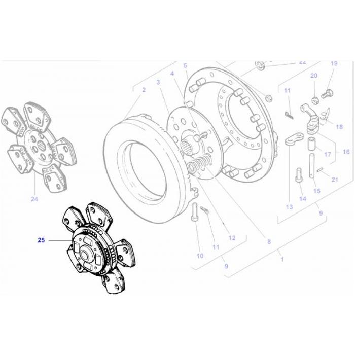 Clutch Plate 12 - 3701009M91 - Massey Tractor Parts