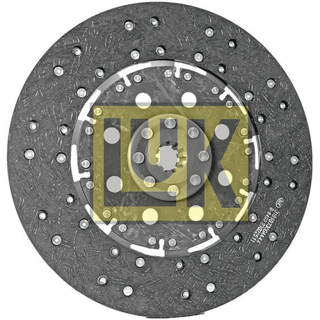 A 320mm circular automotive clutch disc with multiple small holes and a central hub, featuring the Sparex brand logo. Crafted with organic lining material, this disc—named Clutch Plate - S.131178—also includes 10 splines for enhanced performance.