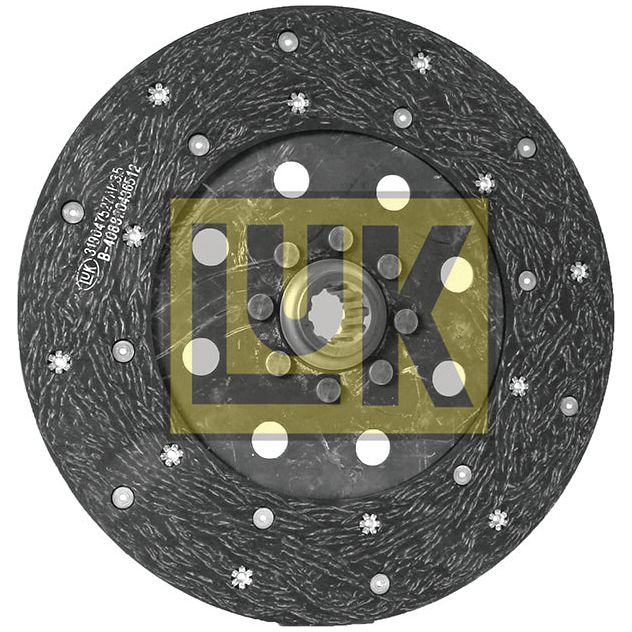 A 280mm circular car clutch disc with a textured surface and multiple holes, featuring the brand "Sparex" prominently displayed. The disc, known as the Clutch Plate - S.145636, boasts 10 splines and an organic lining material for enhanced performance.