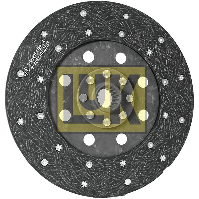 The Clutch Plate - S.145639 by Sparex, designed with a central hub and friction material, features an LUК logo on the upper layer. This model includes organic lining material for enhanced performance and is specifically suited for the Deutz-Fahr AGROCOMPACT series. Additionally, it boasts a disc size of 280mm.