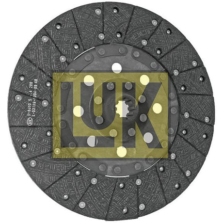 A circular automotive clutch disc, named the Clutch Plate - S.145930 from the Sparex brand, features a metal center and a textured surface with its logo prominently displayed in the middle. The lining material ensures durability while the precise spline connection guarantees smooth performance.