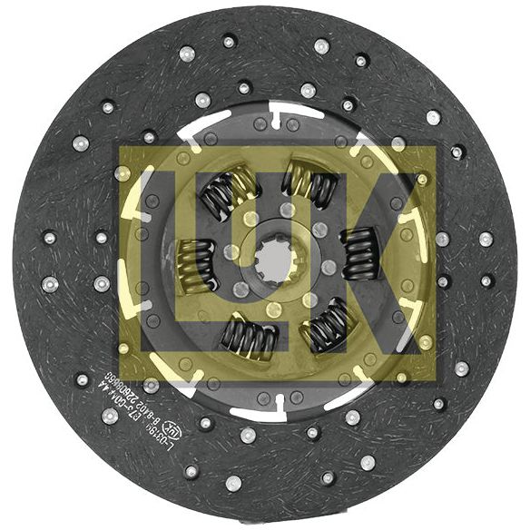 Image of the Sparex Clutch Plate - S.72227, featuring a circular design with a 320mm disc size and a central hub containing springs.