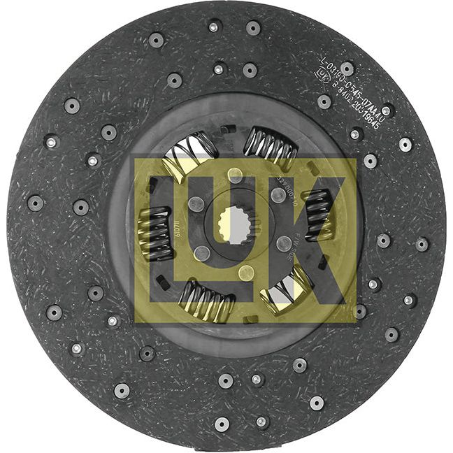 Image of a Sparex branded Clutch Plate - S.73177 with splines 15. The plate, measuring 290mm in size, features multiple springs and a textured surface. Lining material is organic.