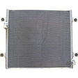 An image of the Sparex Condenser (Sparex Part No. S.118237), featuring an aluminum core and plastic end tanks, used in cooling the engine by transferring heat from the coolant to the air. This component is similar to a condenser found in Massey Ferguson machinery, ensuring optimal engine performance.