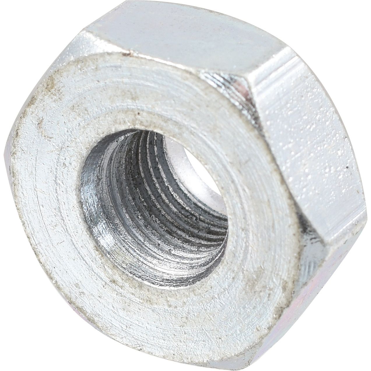 Close-up of a Sparex Cone Wheel Nut, 1/2'' UNF (Sparex Part No. S.1756) with visible threads and a shiny, reflective surface, ideal for use in Massey Ferguson machinery.