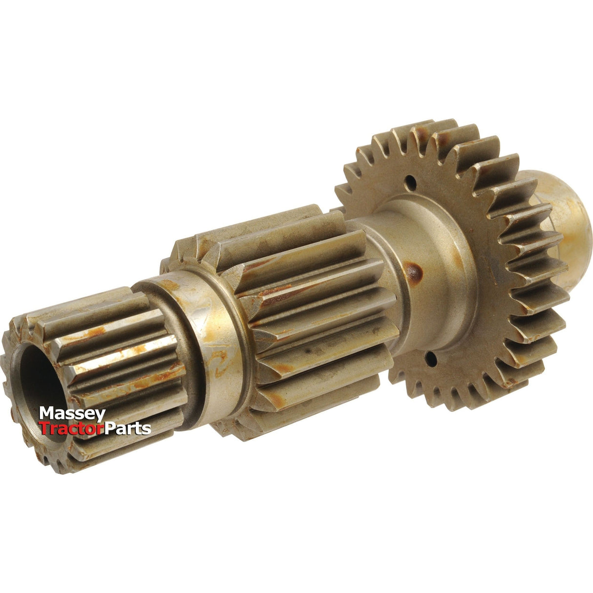 A metal gear assembly with multiple teeth and a cylindrical base features the text "Massey Tractor Parts" on the lower left of the gear. This indicates that it may be a Transmission Countershaft Gear, specifically Sparex Part No. S.69284, suitable for Ford / New Holland models and branded by Sparex.