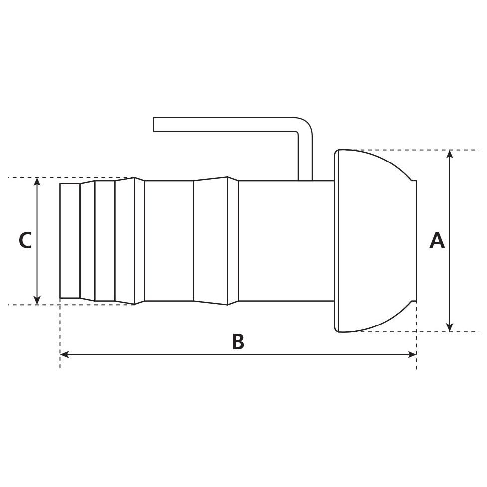 Coupling with Hose End and Handle - Male 6'' (159mm) x6'' (150mm) (Galvanised)
 - S.103183 - Farming Parts