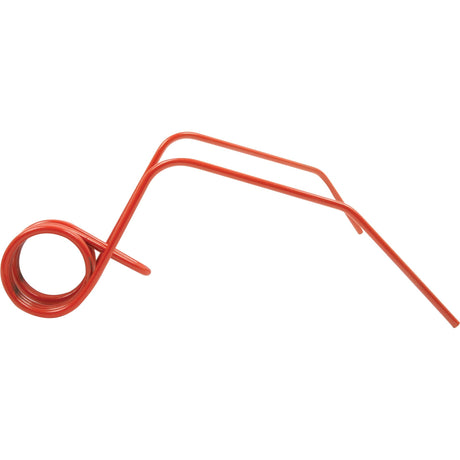 A red, coiled, 5mm metal garden stake by Sparex for plant support, inspired by the robust engineering of Kverneland.