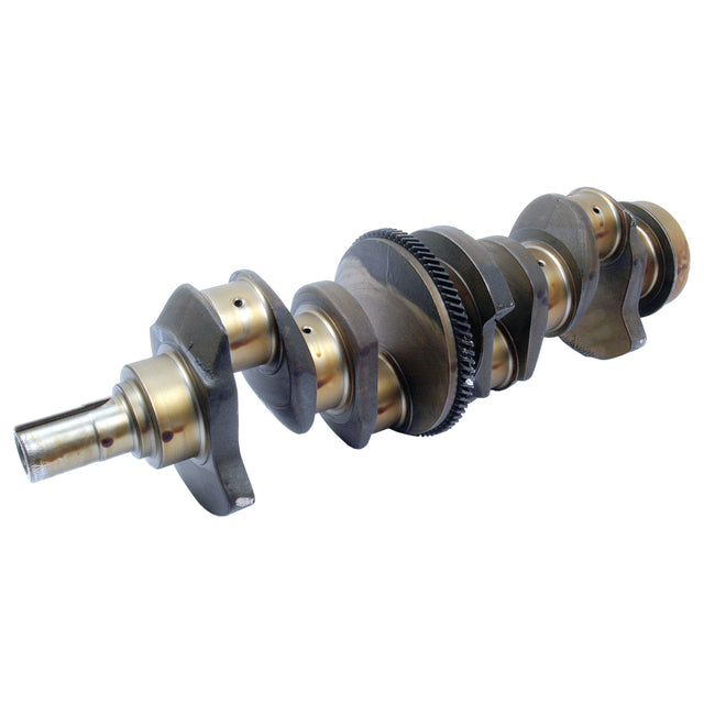 Image of a Sparex Crankshaft (4 Cyl.) Ford | Sparex Part No.S.66042 typically used in Ford engines. It has multiple connecting rod journals and main journals, with a gear-like structure on one end.
