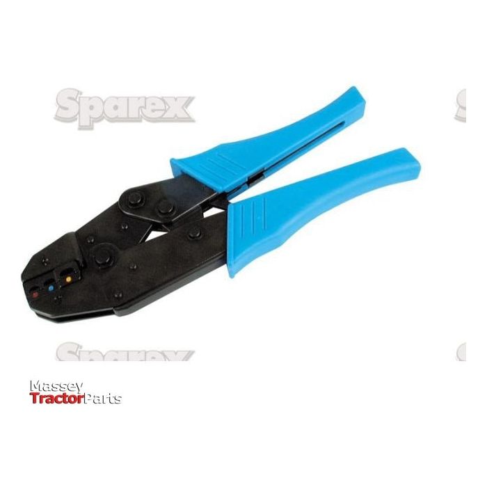 A pair of black Crimping Tools with blue handles, Sparex Part No.S.35605, designed for wire and cable work. The heavy-duty tool is displayed against a white background featuring faint brand text in the corners.