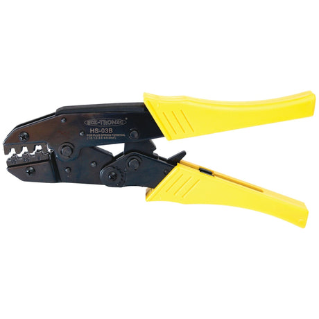 The Sparex crimping tool (Sparex Part No.S.35603) features black metal jaws and yellow plastic handles.