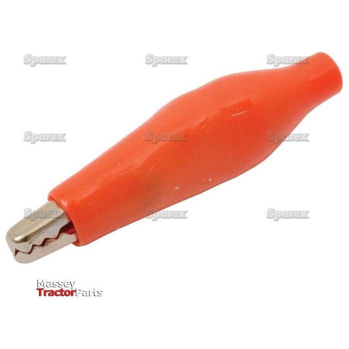 Displayed against a white background is the Sparex Crocodile Clip - 2.0 Amps Red (Part No. S.24750), featuring a red plastic cover and partially exposed metal clip, designed for electrical connections and capable of supporting up to 2.0 amps.