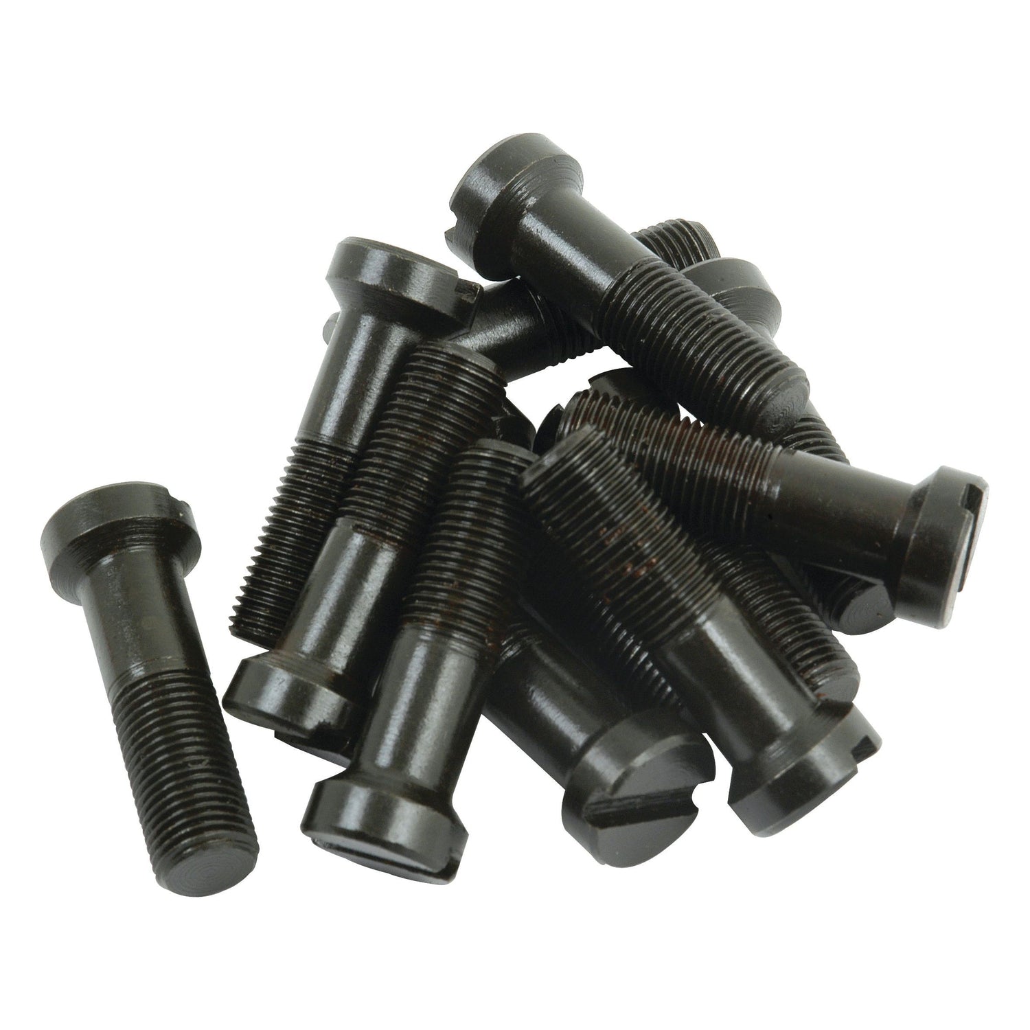A pile of Crown Wheel Bolts with flat heads and threaded bodies, perfect for use with Massey Ferguson equipment or Sparex components.