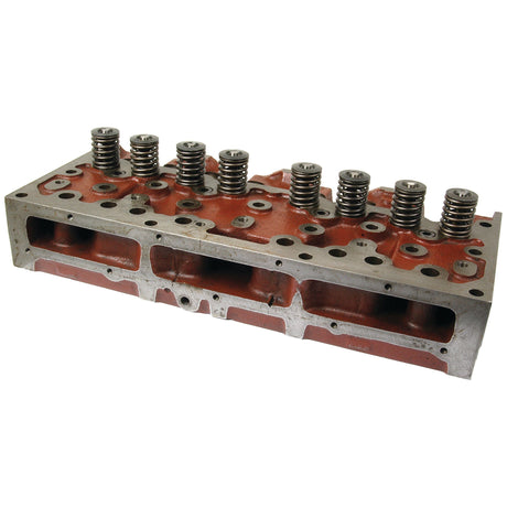 A sturdy Cylinder Head Assembly Bearing +0.010'' (0.25mm) Set - S.40305 from Sparex, designed for Engine Model AD4.203, showcasing nine visible valve springs and ports, all set against a white background.