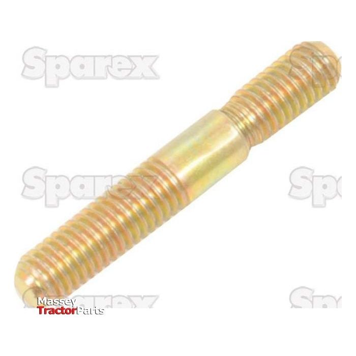 A metal double-ended threaded stud from Sparex, featuring an M8x1.25 thread size and one end longer than the other. The background includes brand watermarks and a logo in the bottom left corner reading "Massey Tractor Parts." This product is identified as the Cylinder Head Stud, Sparex Part No. S.62544.