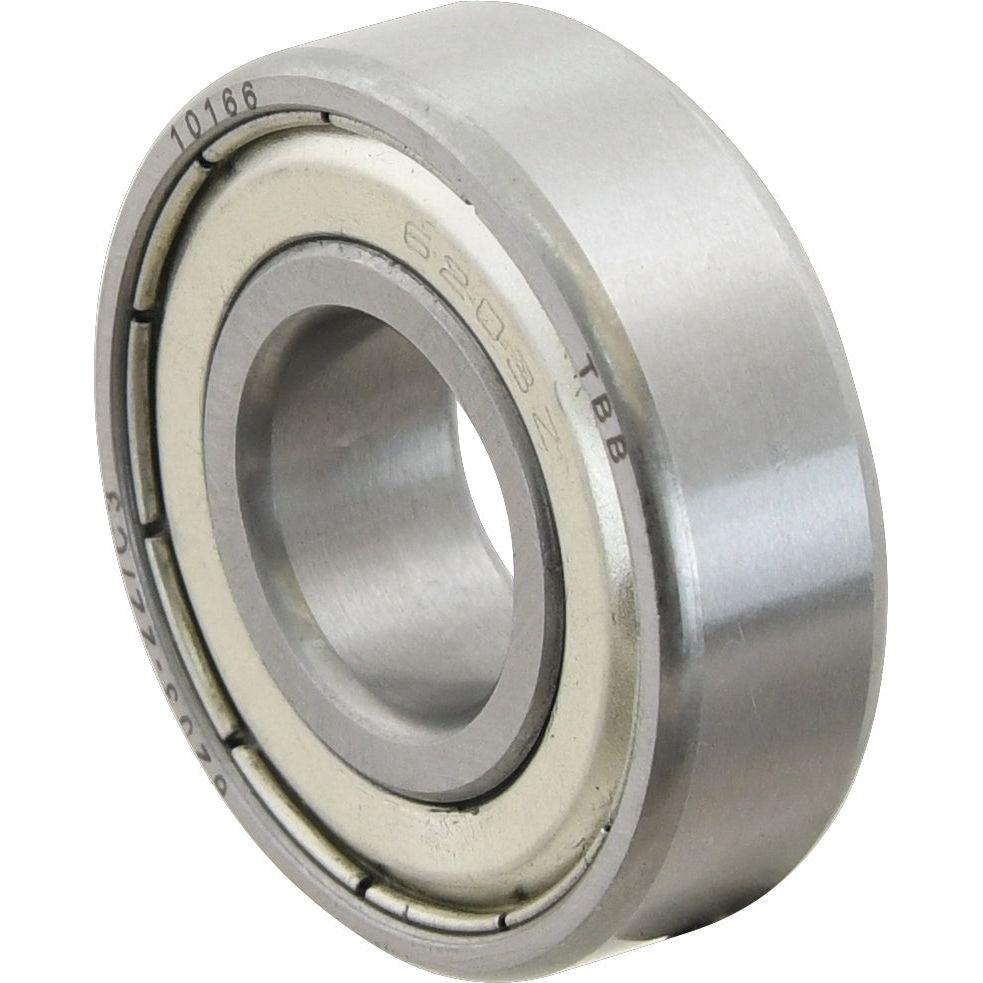 Close-up of a metal Sparex Deep Groove Ball Bearing (6203ZZC3) with the marking "S.40734" etched on its surface. The bearing, commonly used in Ford New Holland machinery, is cylindrical and has an inner and outer ring.